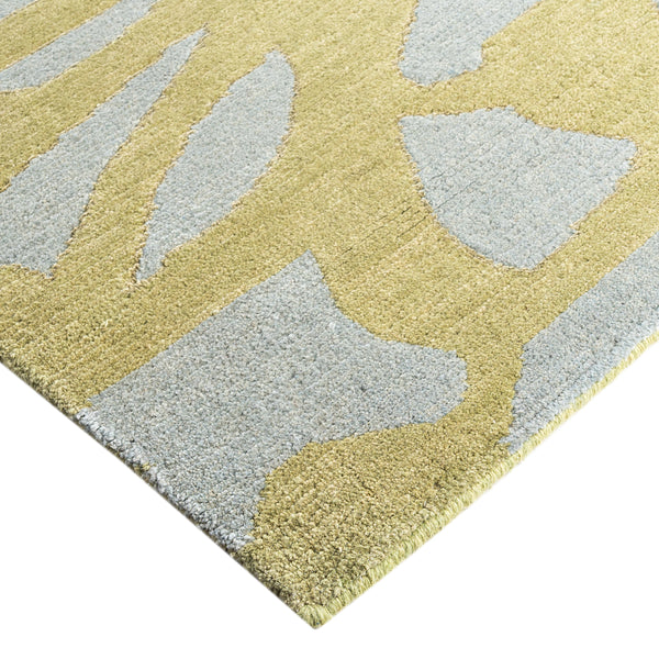 Green Contemporary Wool Slik Blend Rug - 8' x 9'8"