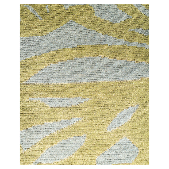 Green Contemporary Wool Slik Blend Rug - 8' x 9'8"
