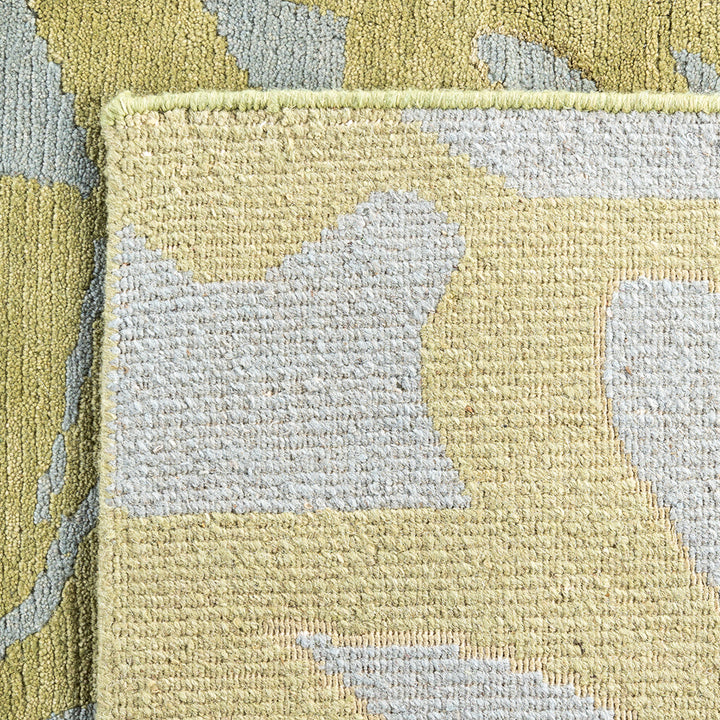 Green Contemporary Wool Slik Blend Rug - 8' x 9'8"