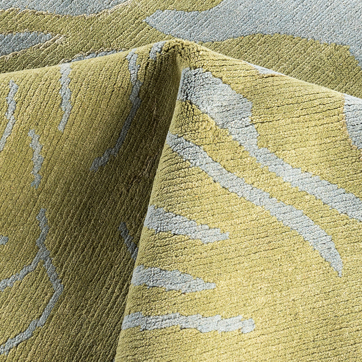 Green Contemporary Wool Slik Blend Rug - 8' x 9'8"