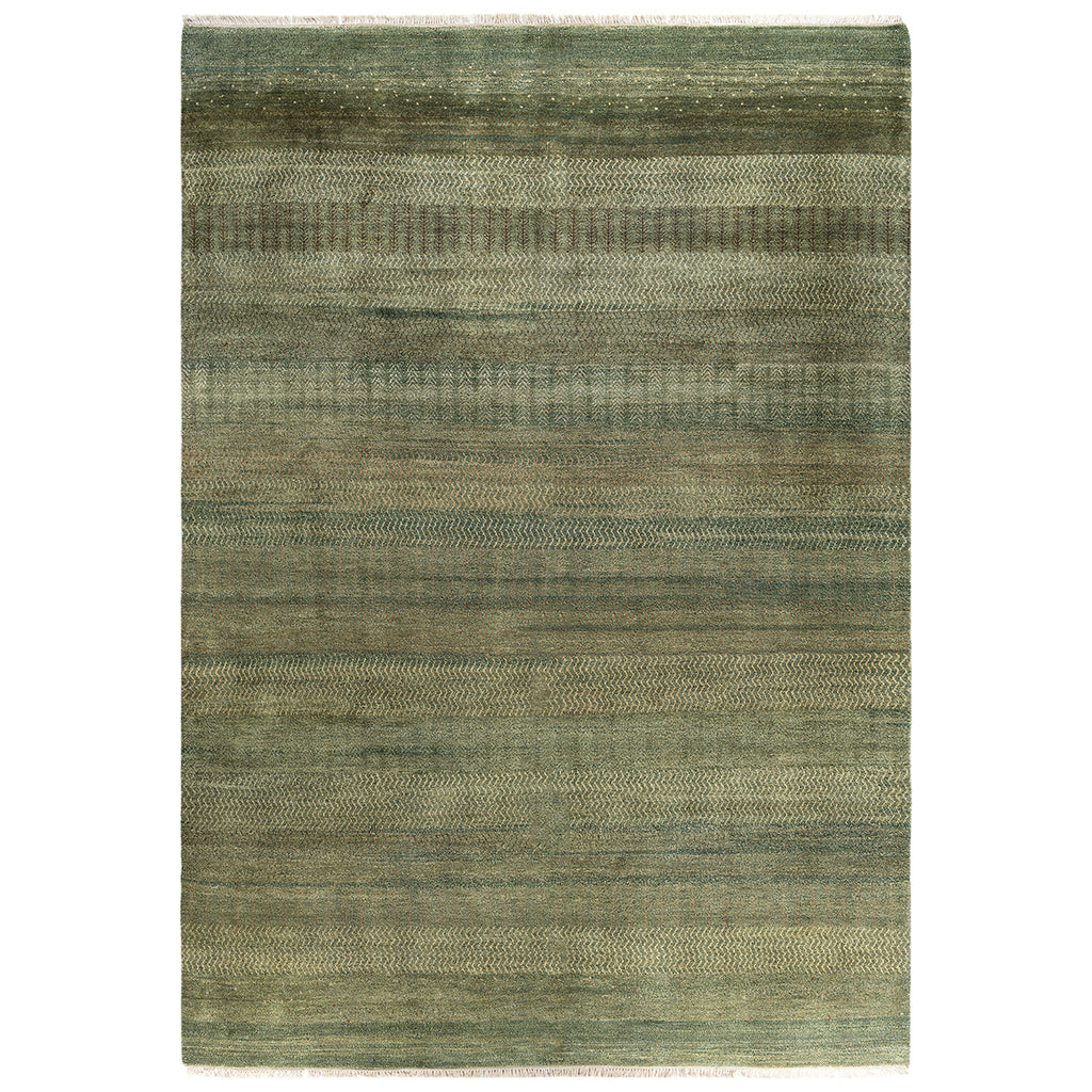 Green Textured Wool Rug - 9'2" x 12'7"