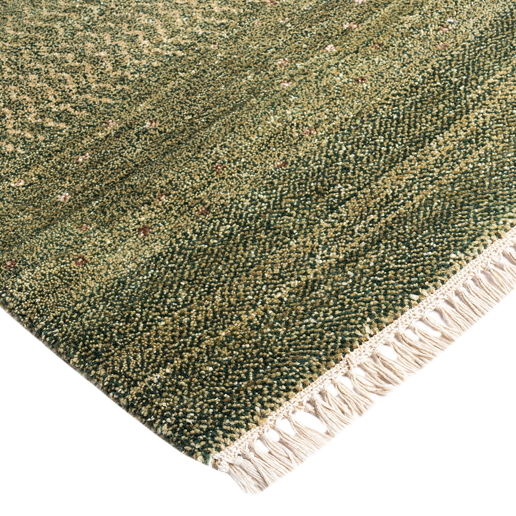 Green Textured Wool Rug - 9'2" x 12'7"