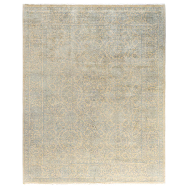 Ivory Traditional Ikat Wool Rug - 8'2" x 10'3"