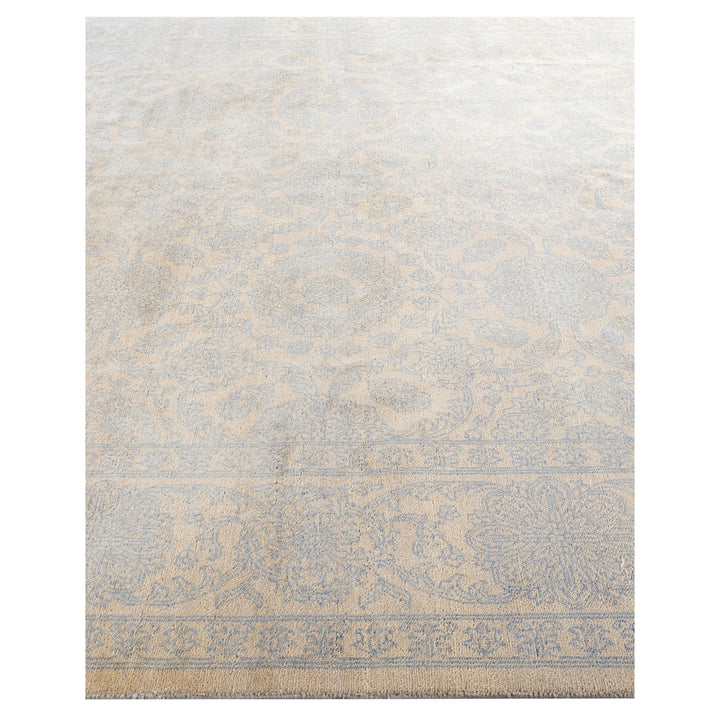 Ivory Traditional Ikat Wool Rug - 8'2" x 10'3"