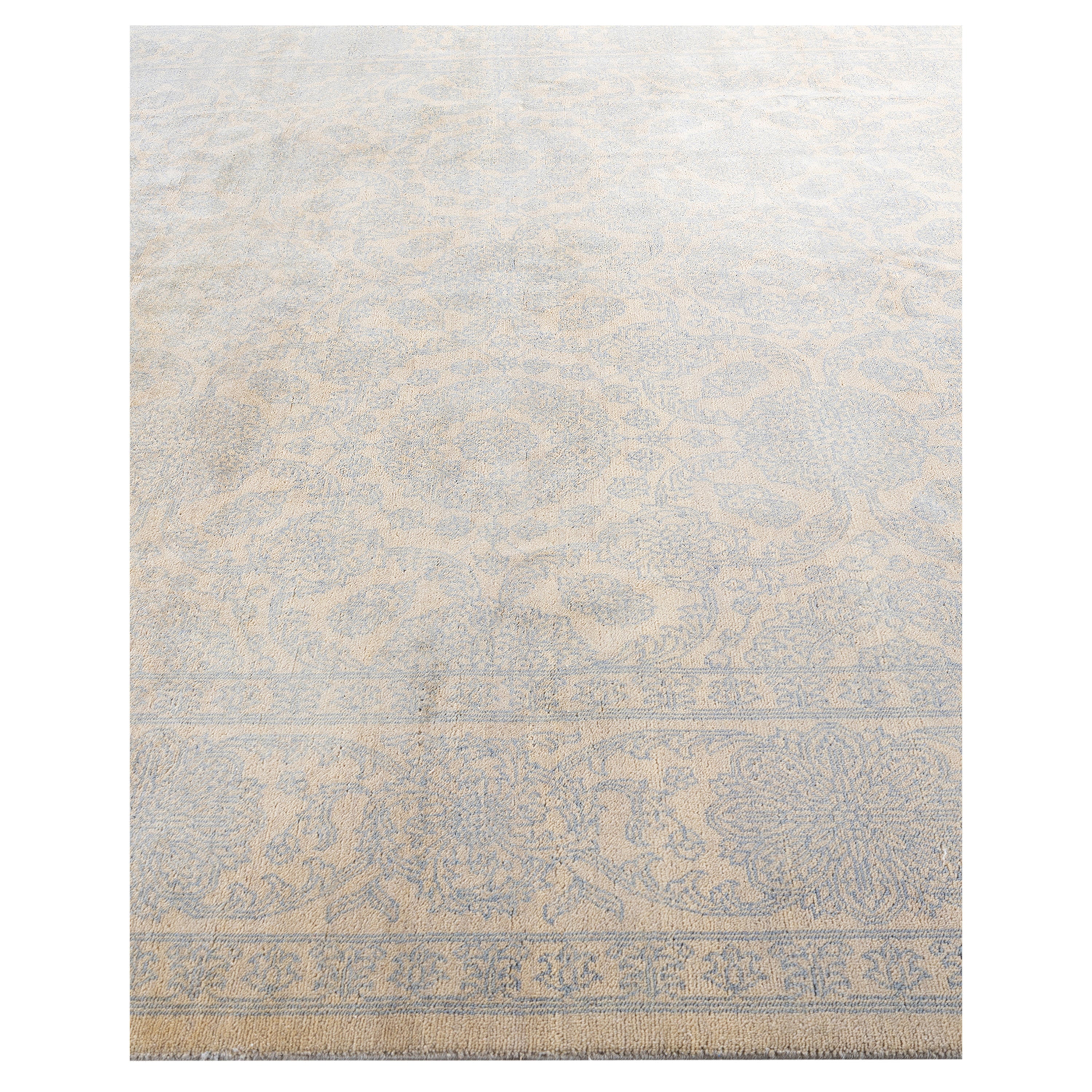 Ivory Traditional Ikat Wool Rug - 8'2" x 10'3"