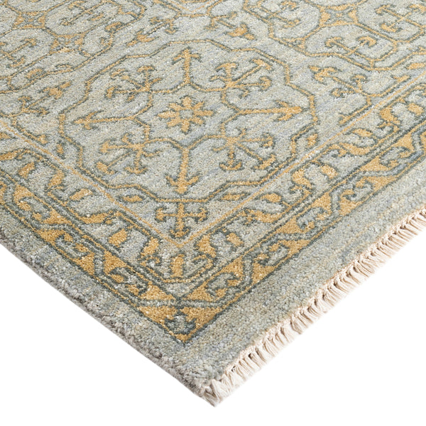 Grey Traditional Ikat Wool Rug - 9'1" x 12'3"