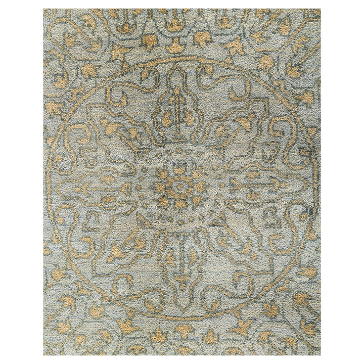 Grey Traditional Ikat Wool Rug - 9'1" x 12'3"