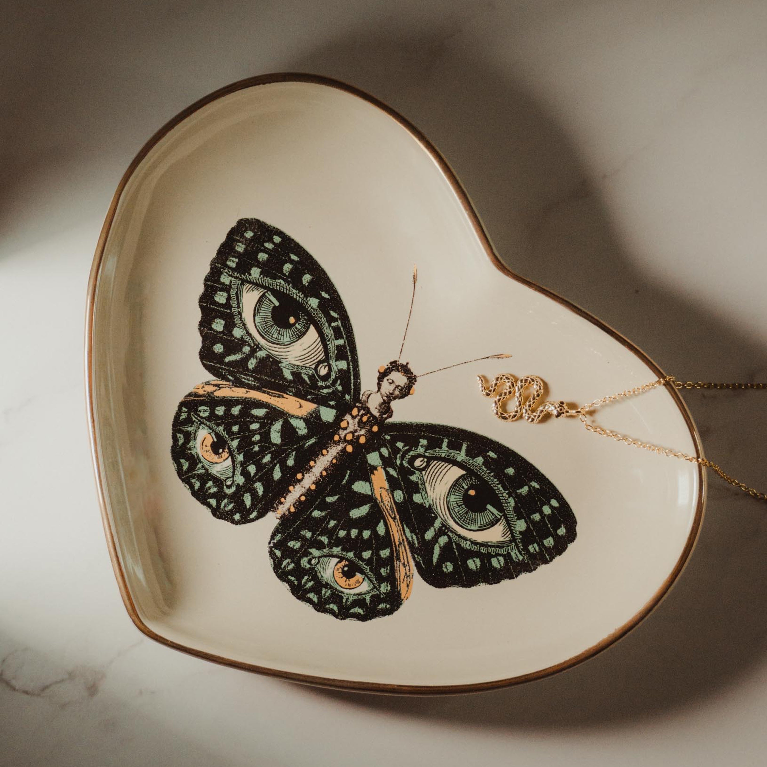 Madame Butterfly Ceramic Heart Dish