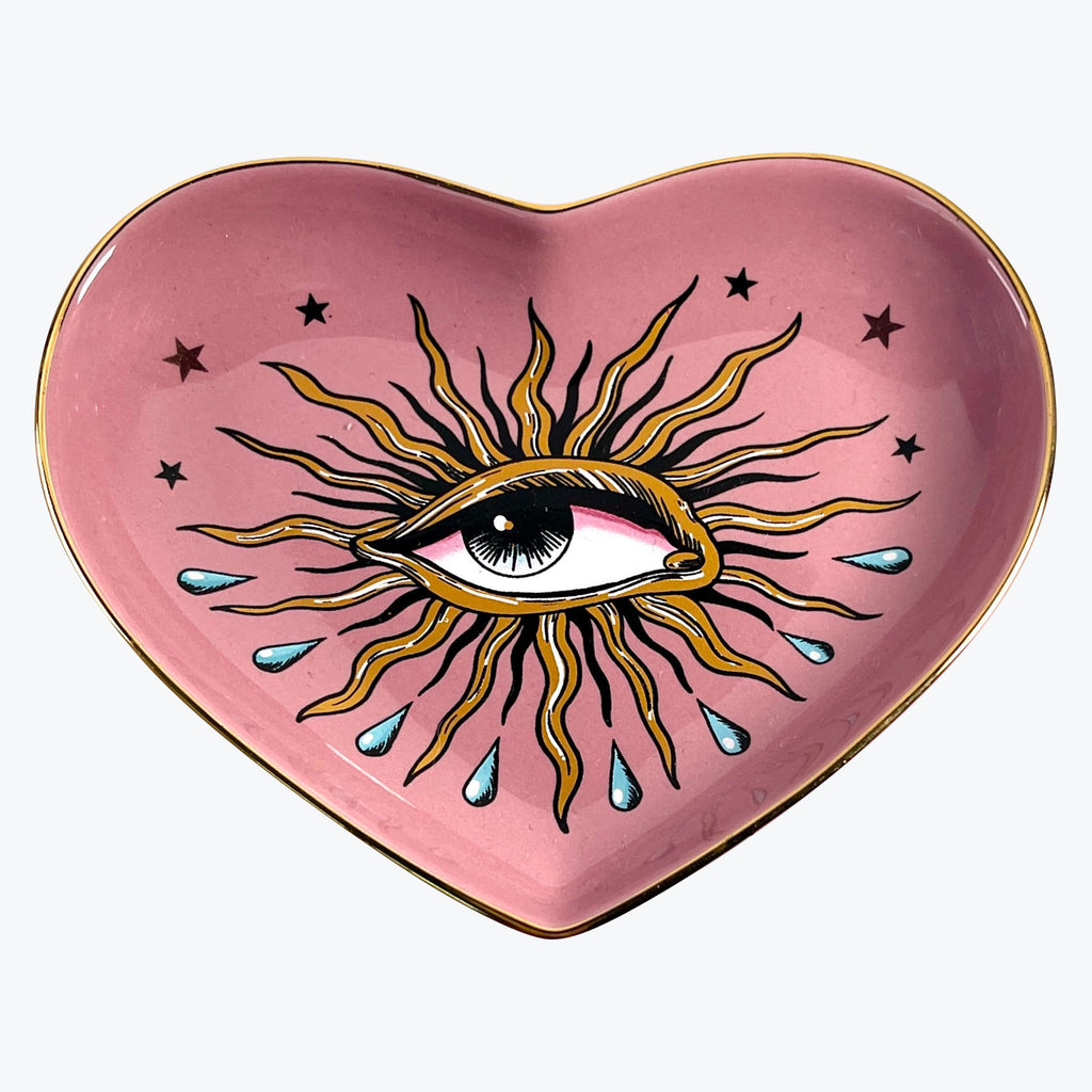 Pop Art Eye Heart Dish Pink