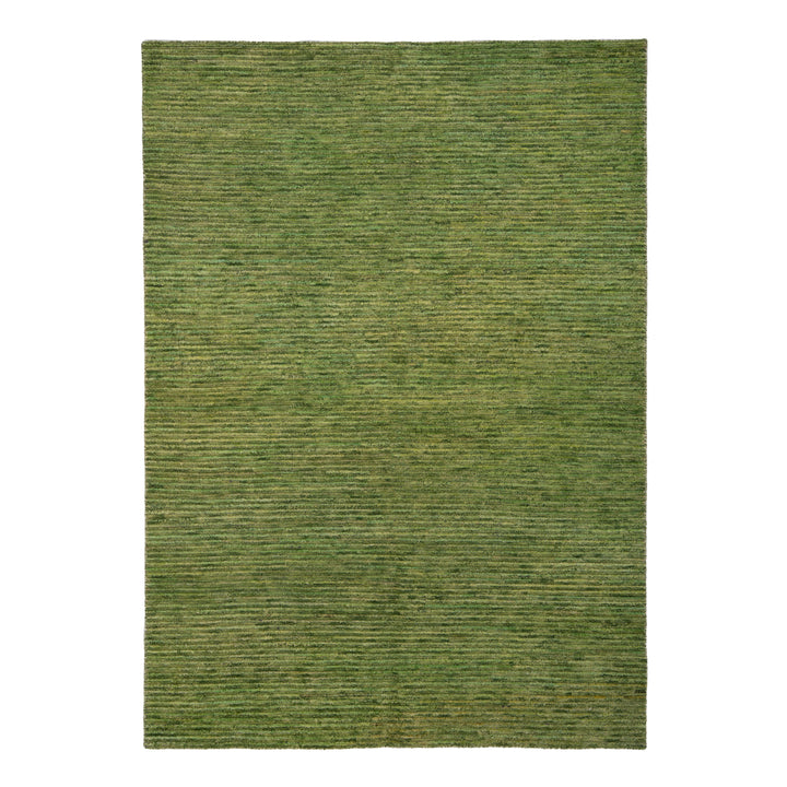 Textured Wool Silk Blend Rug - 6' x 9' Green