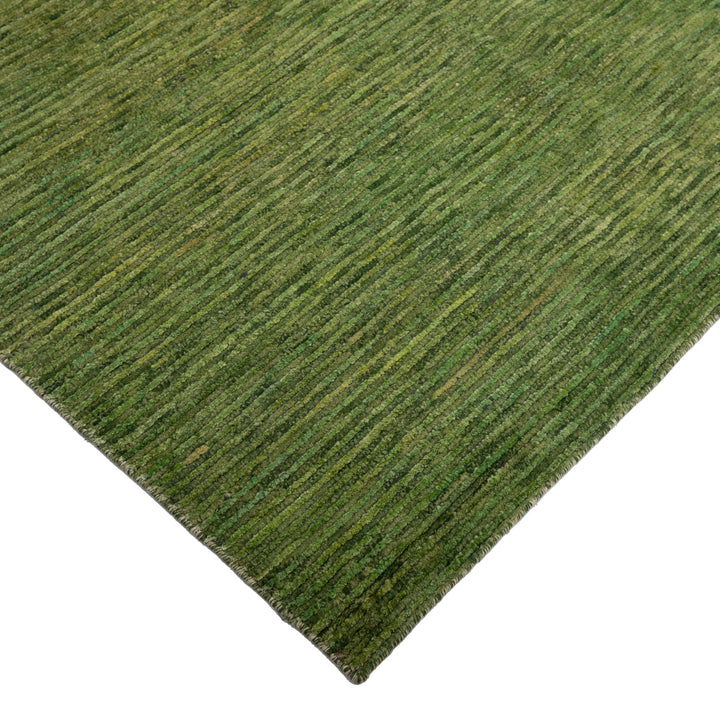 Textured Wool Silk Blend Rug - 6' x 9' Green