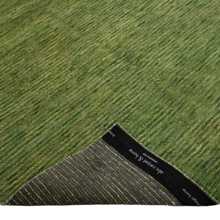 Textured Wool Silk Blend Rug - 6' x 9' Green