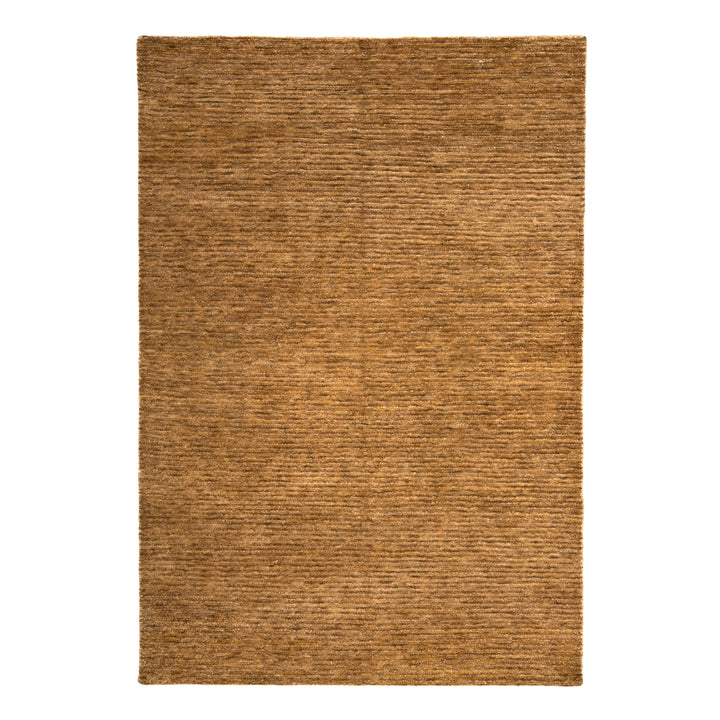 Textured Wool Silk Blend Rug - 6' x 9' Brown