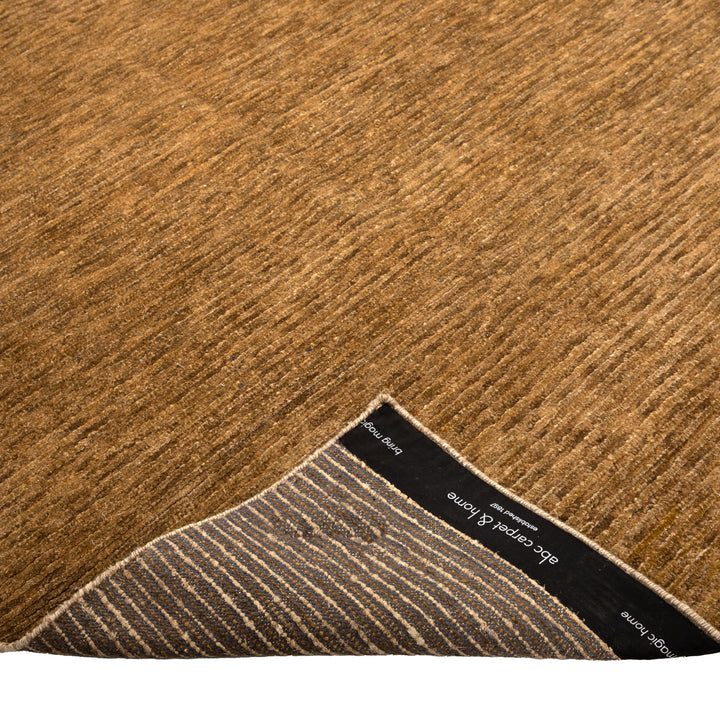 Textured Wool Silk Blend Rug - 6' x 9' Brown