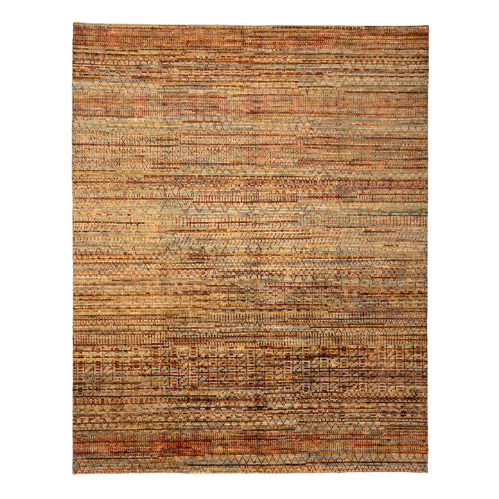 Multicolored Contemporary Wool Silk Blend Rug - 8' x 10'