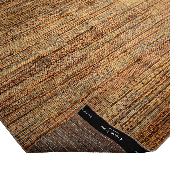 Multicolored Contemporary Wool Silk Blend Rug - 8' x 10'