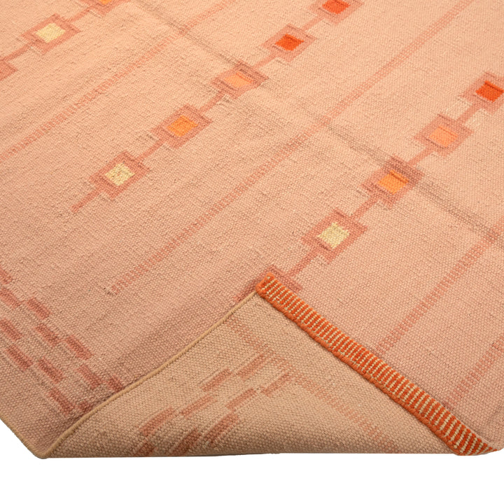 Pink Swedish Inspired Flatweave Wool Rug - 6' x 9'