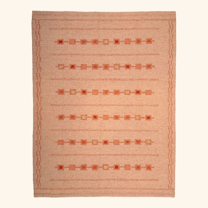 Pink Swedish Inspired Flatweave Wool Rug - 8' x 10'