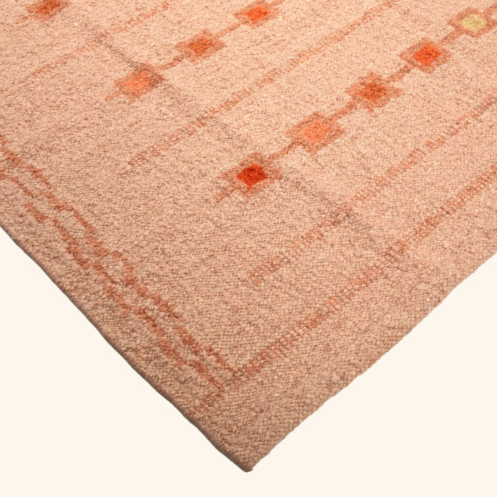 Pink Swedish Inspired Flatweave Wool Rug - 8' x 10'