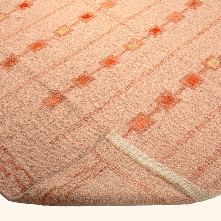 Pink Swedish Inspired Flatweave Wool Rug - 8' x 10'