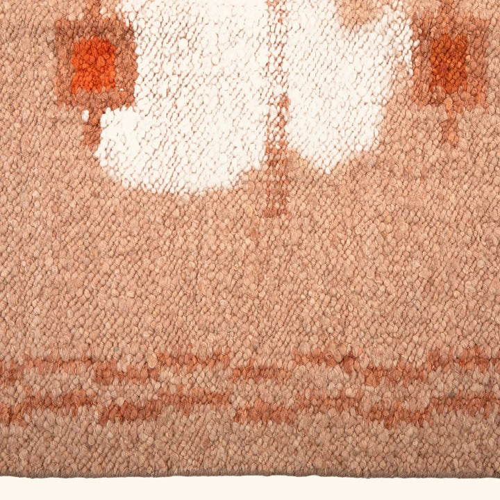 Pink Swedish Inspired Flatweave Wool Rug - 8' x 10'