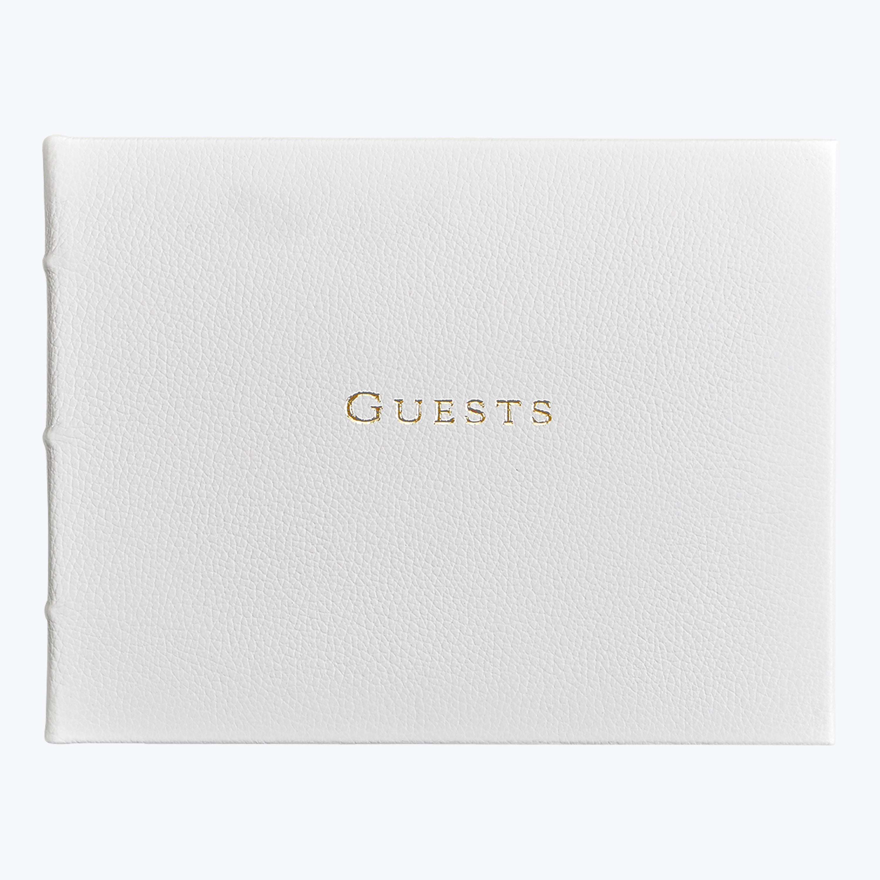 Leather Bound Wedding Guest Book White