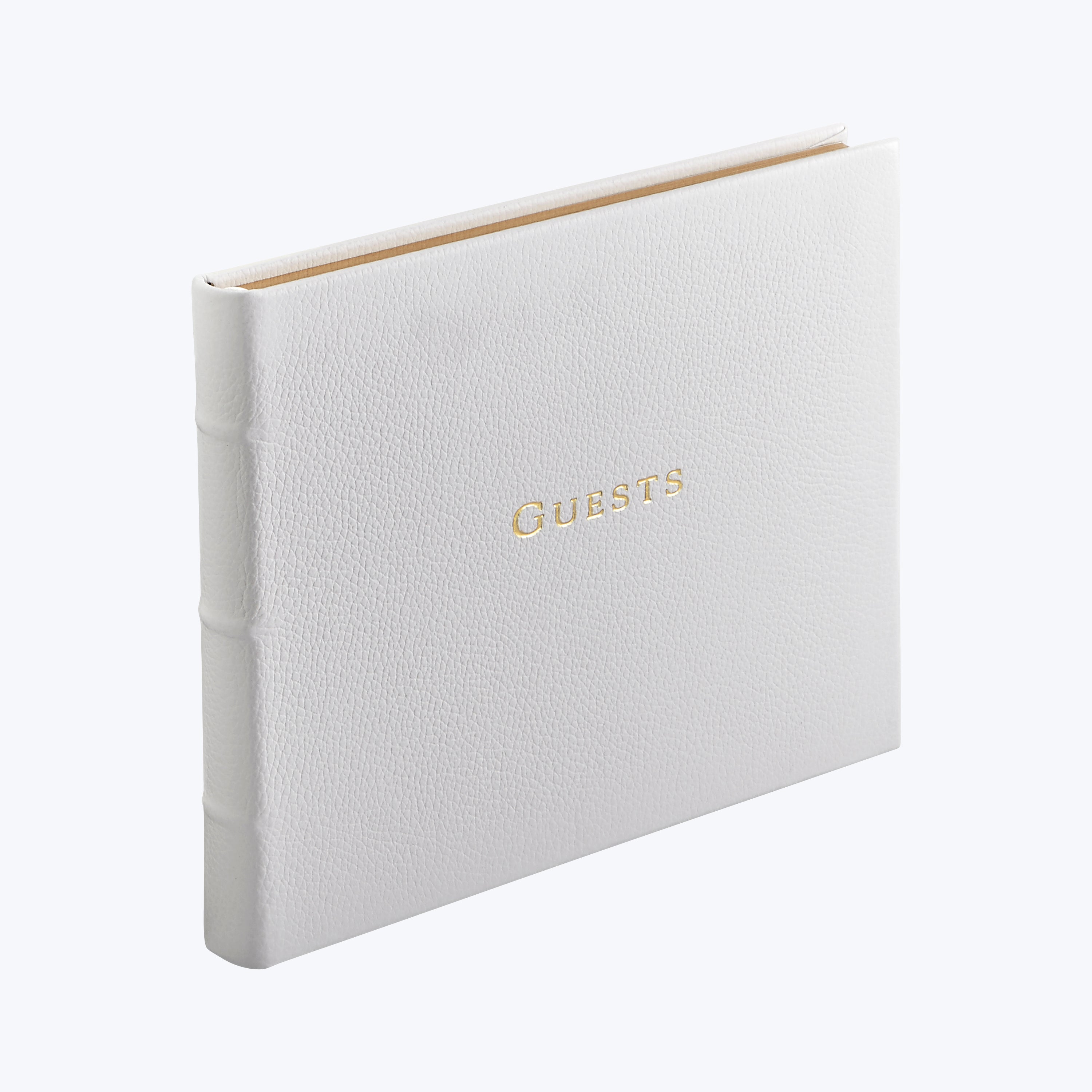 Leather Bound Wedding Guest Book White