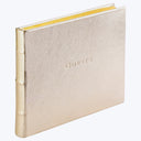 Leather Bound Wedding Guest Book White Gold