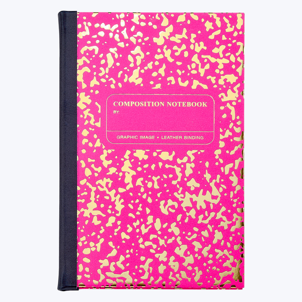 Leather Bound Neon Composition Book Pink