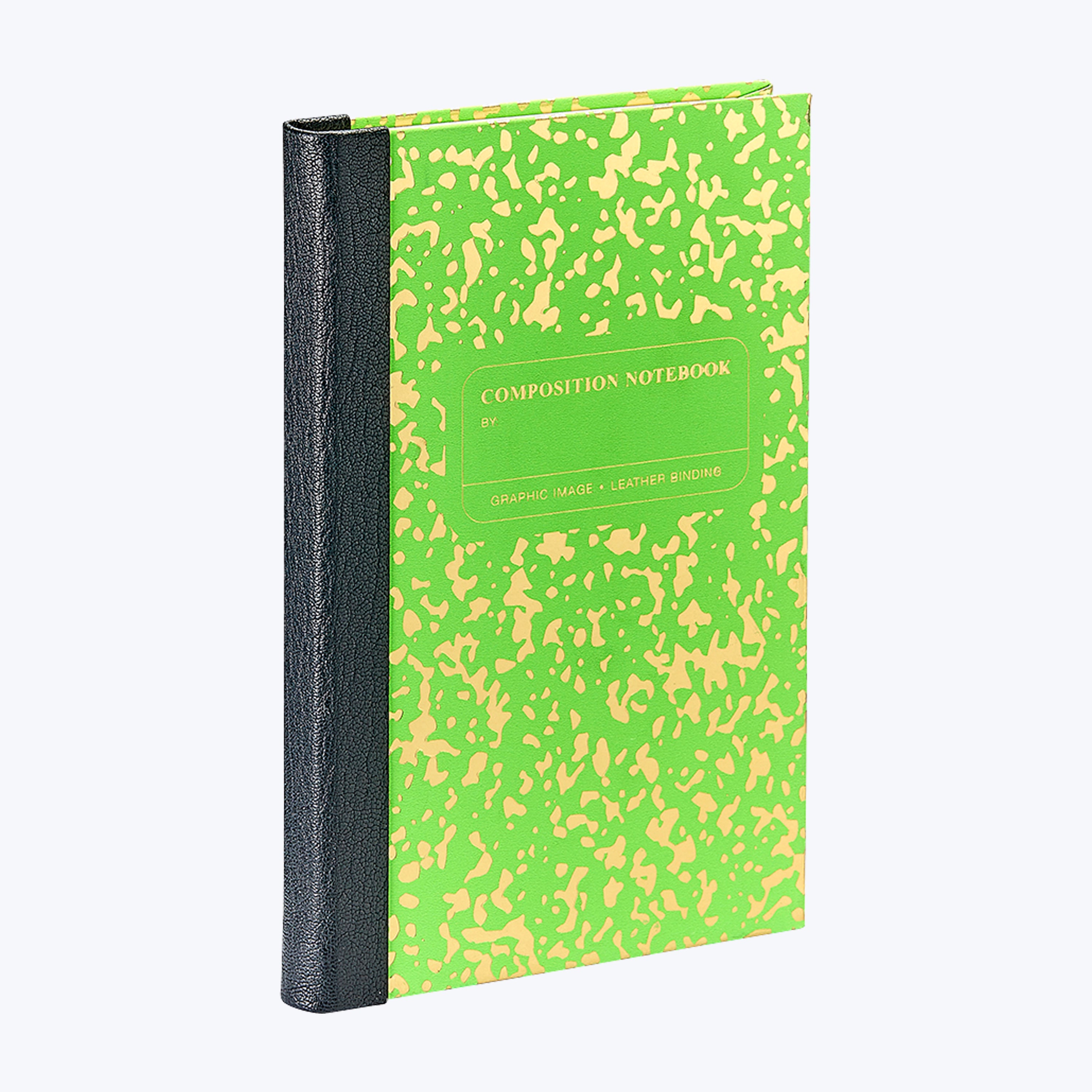 Leather Bound Neon Composition Book Green