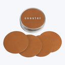 Leather Coasters with Tin Box British Tan