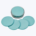 Leather Coasters with Tin Box Robin's Egg Blue