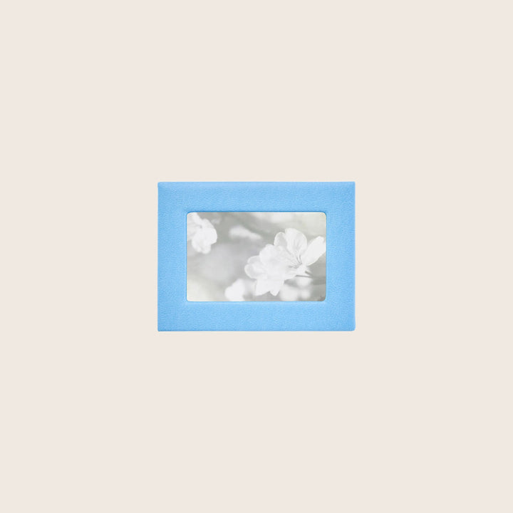 Leather 4" x 6" Studio Frame Light Blue Pebble Leather