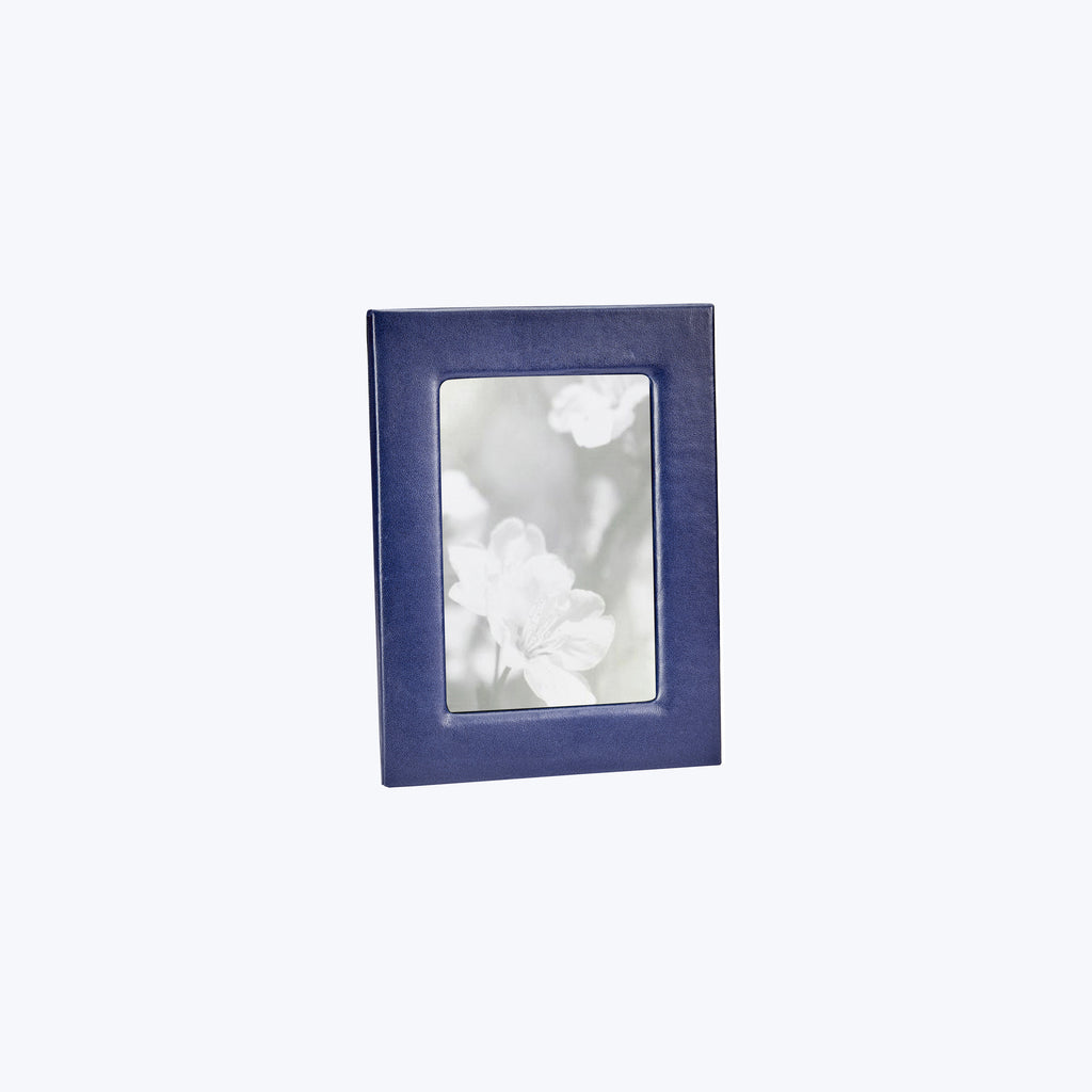 Leather 5" x 7" Studio Frame Blue Leather