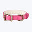 Small Dog Leather Collar Pink