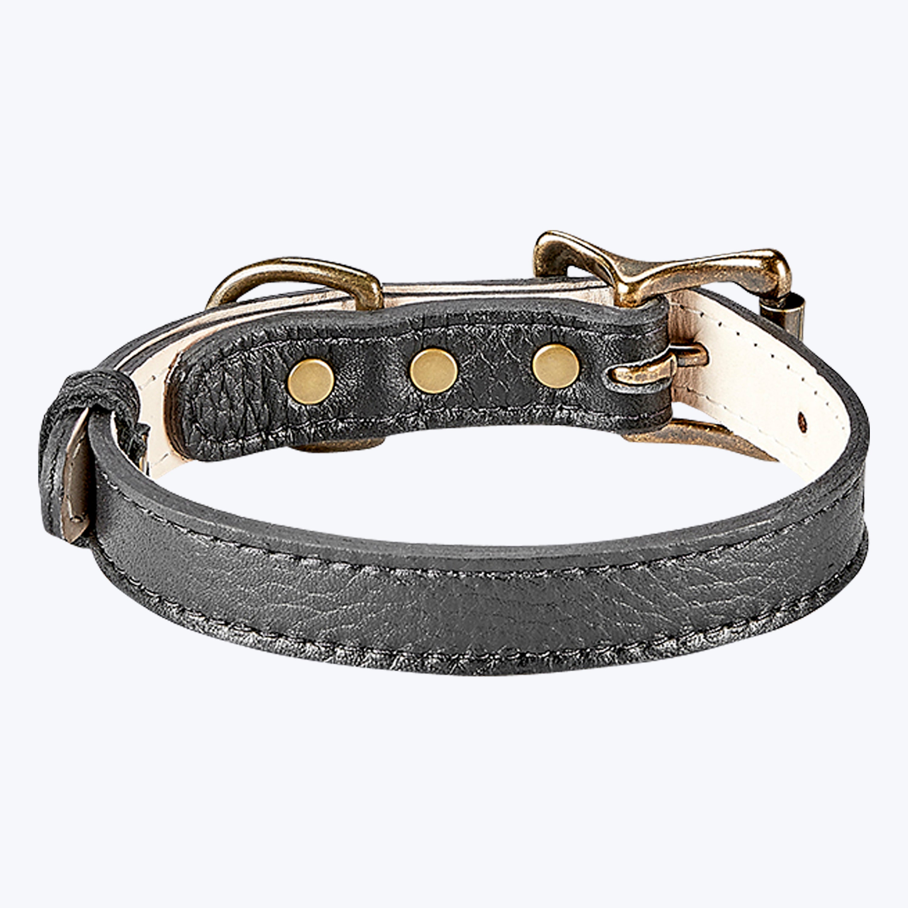 Small Dog Leather Collar Black