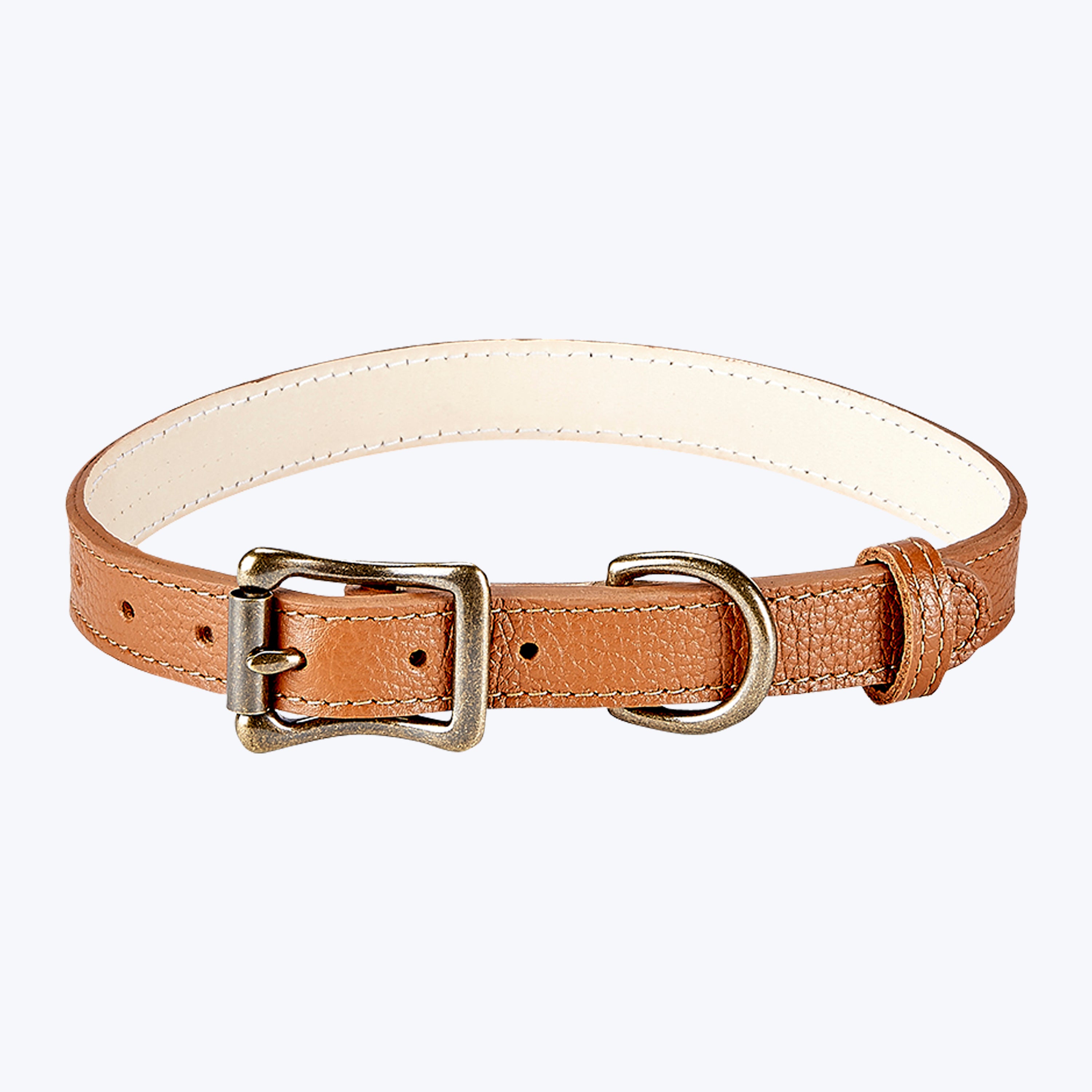 Medium Dog Leather Collar Saddle