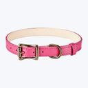 Medium Dog Leather Collar Pink