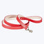 6" Leather Dog Leash Red