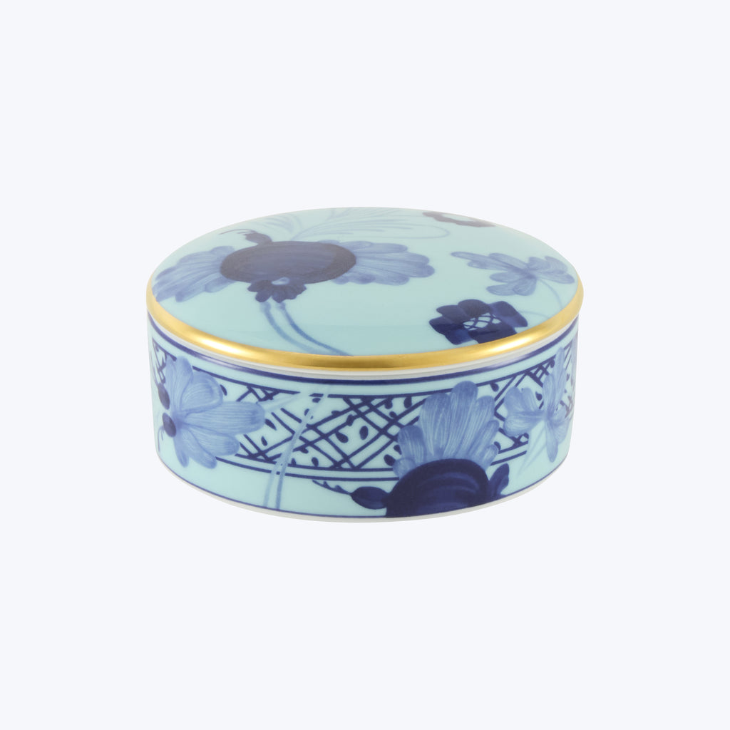 Oriente Italiano Small Round Trinket Box Iris