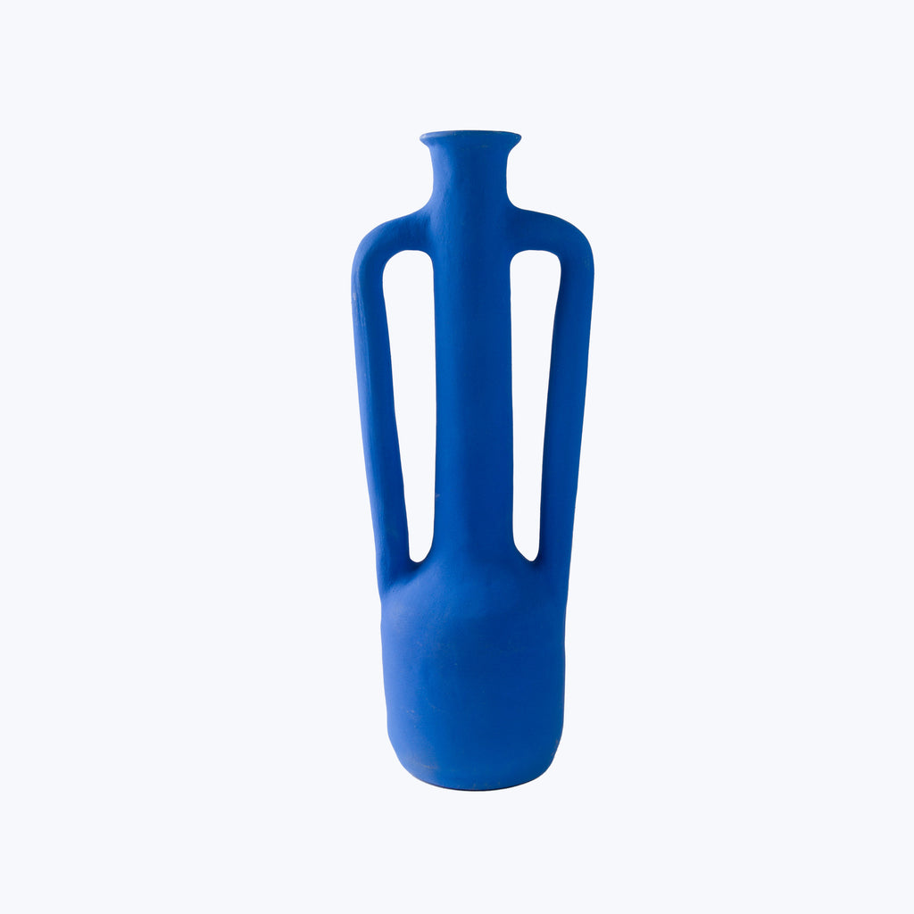 Deep Blue Tall Amphora Vase