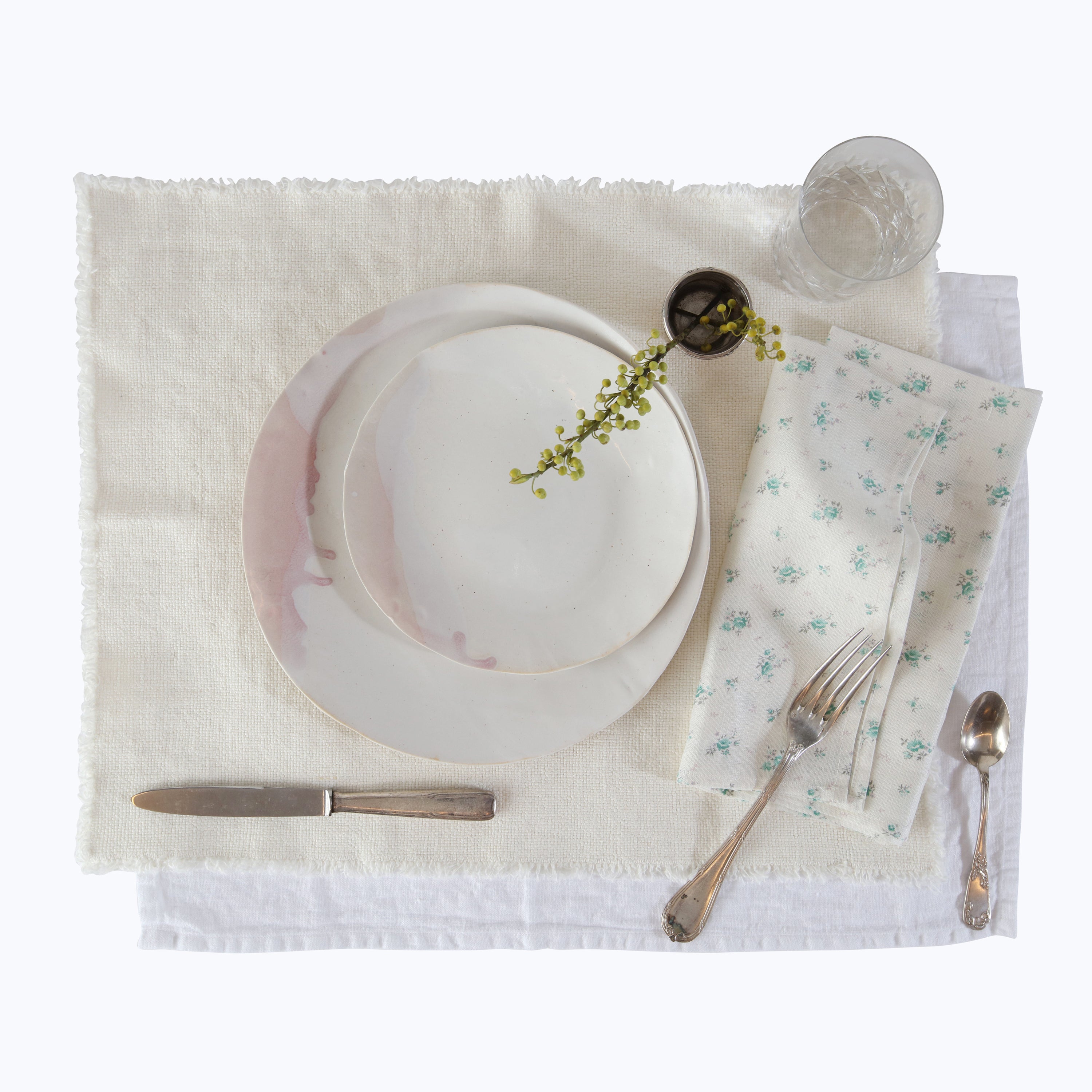 Blossom Floral Voile Napkin Green