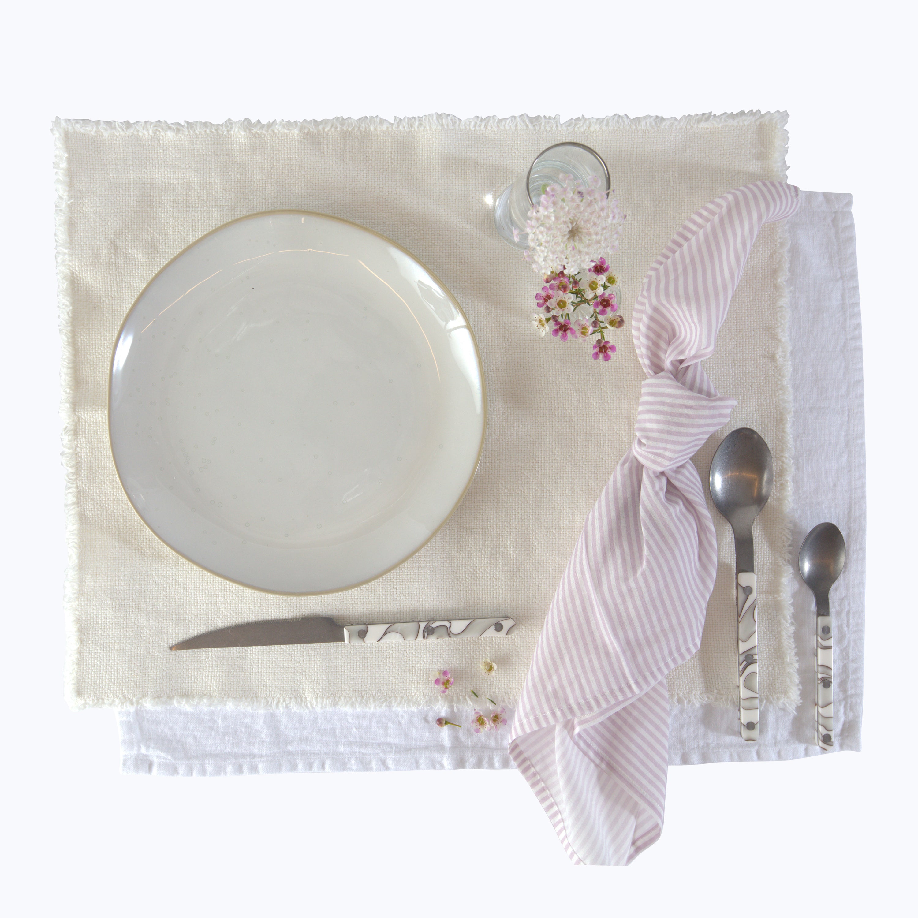 Blossom Stripe Voile Napkin Lavender