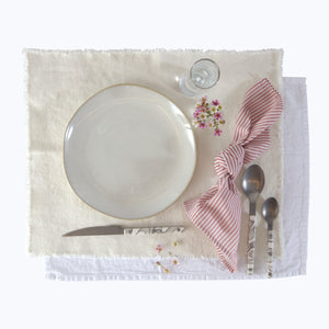 Blossom Stripe Voile Napkin Brick - hover