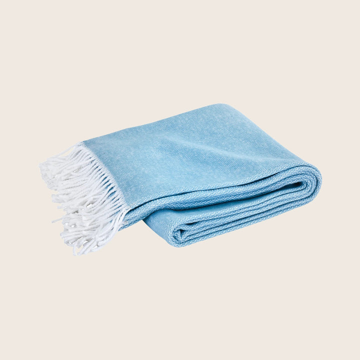 Pezzo Cotton Throw Cerulean