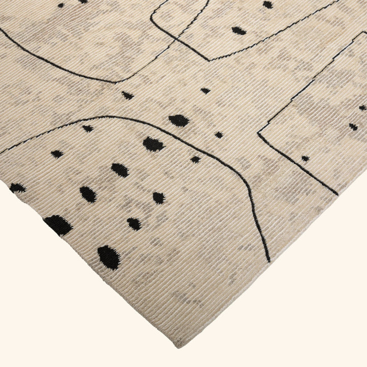 Contemporary Tibetan Wool Silk Blend Rug - 6' x 9'