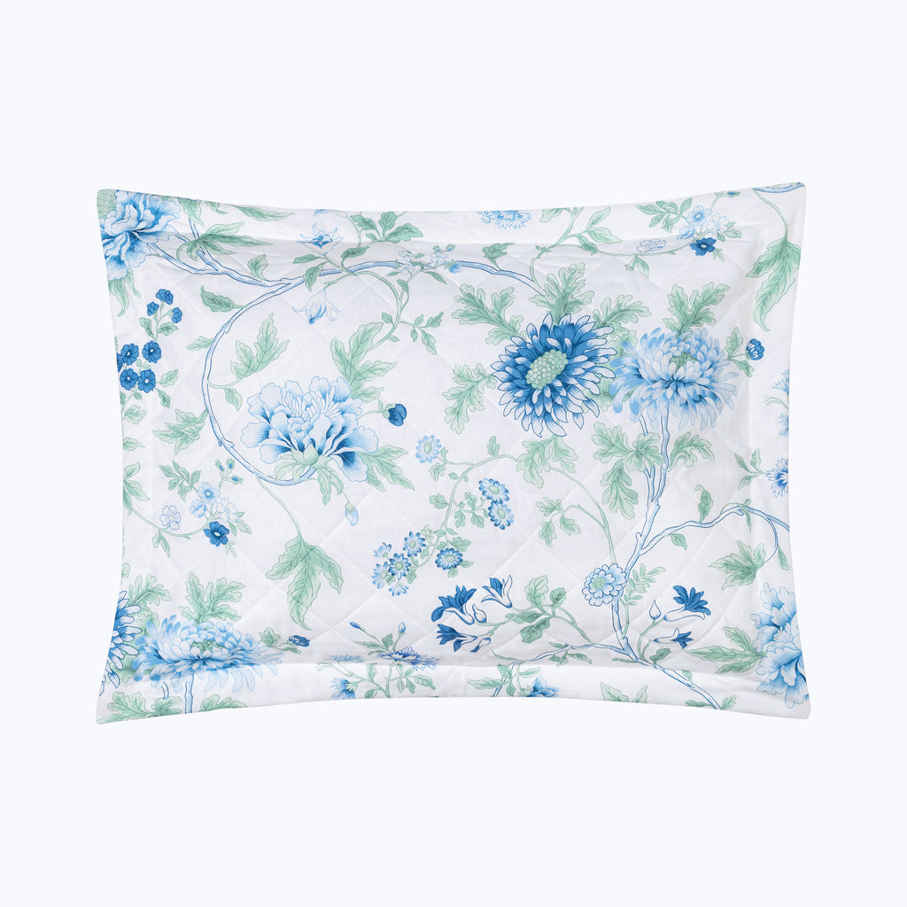 Simone Linen Quilted Sham Sea / Standard