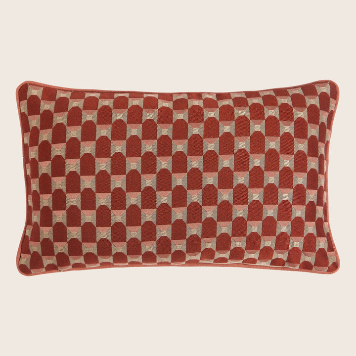 Obi Check Pillow, Red