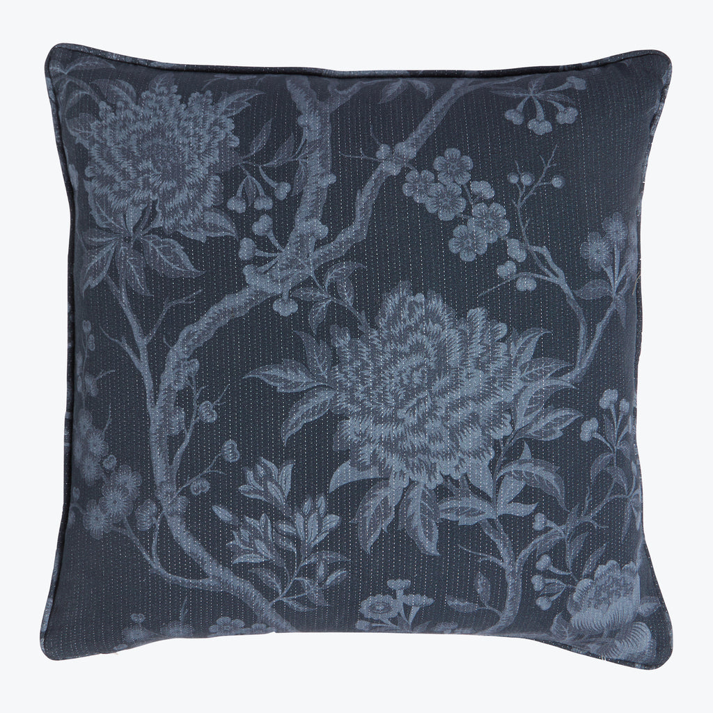 Porcelain Flower Pillow Navy