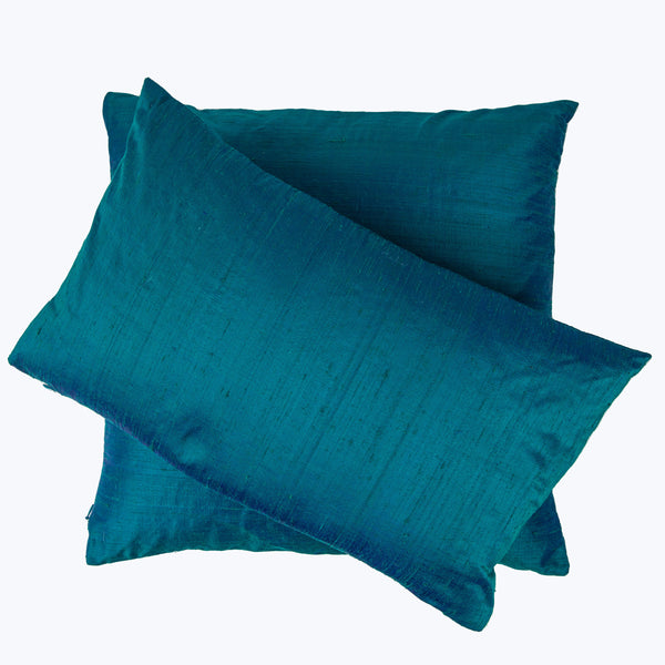 Dupioni Teal Pillow 12x20